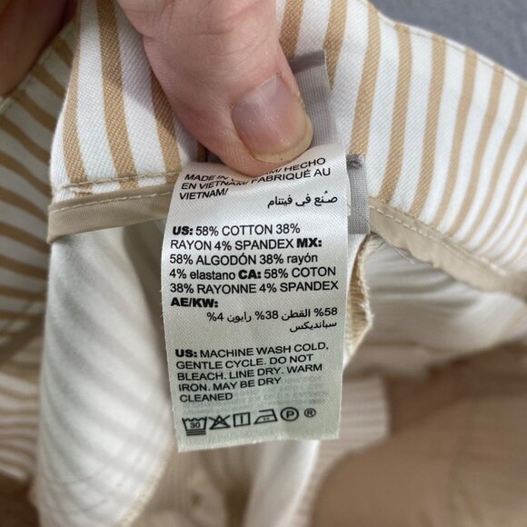 Chicos Pants Womens 00 US 2 Beige Stripe Straight Leg Stretch Office Career Work - Picture 6 of 11